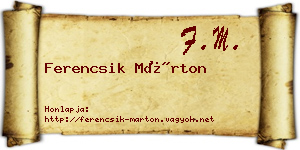 Ferencsik Márton névjegykártya